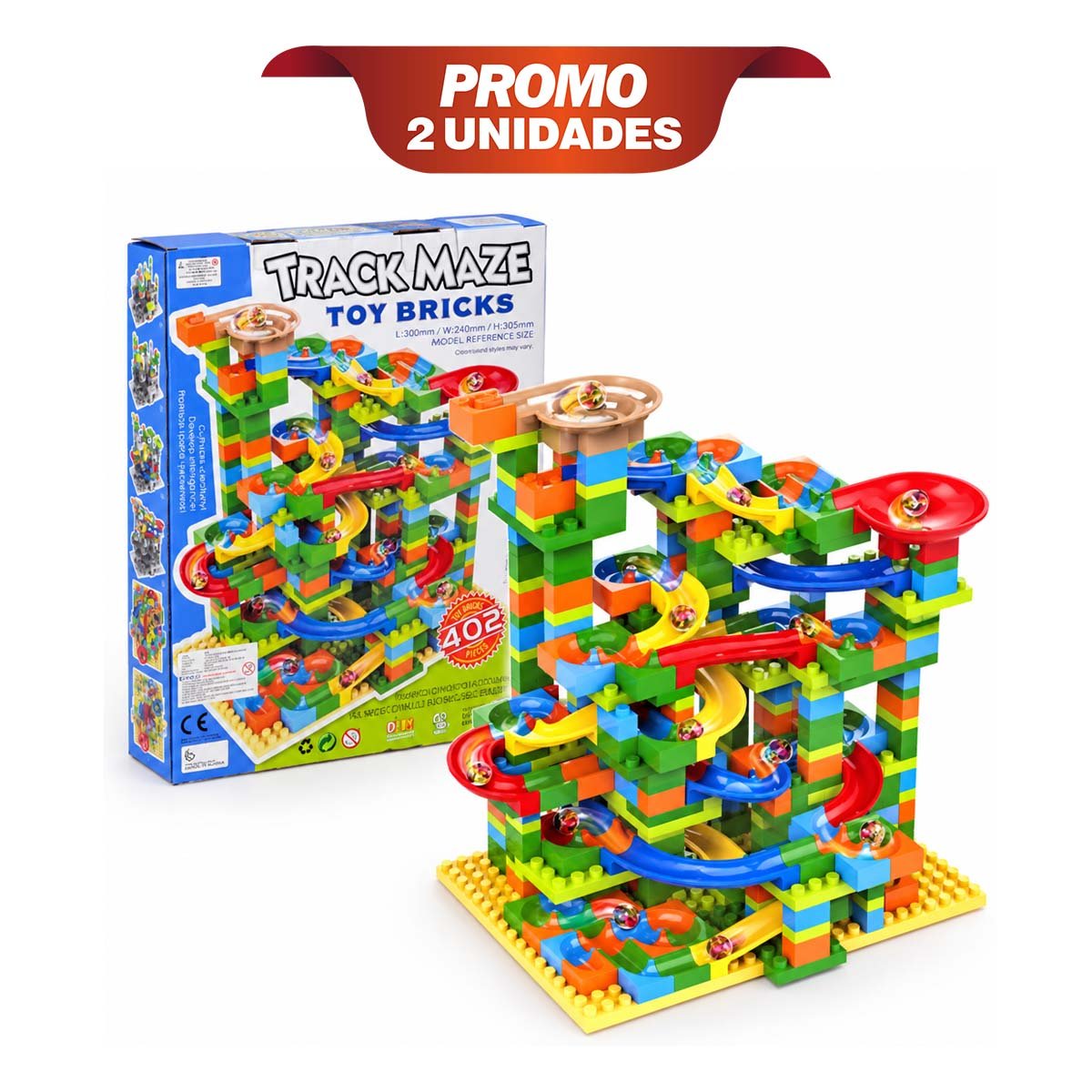 PACK2 SET DE CANICAS DE 402 PIEZAS MULTICOLOR PARA NINOS CON JUEGO EN CASA FINA YREGALO STICKER - 1