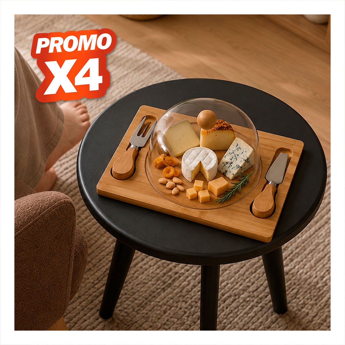 PACK4 TABLERO CON 2 UTENSILIOS PARA PREPARAR ALIMENTOS EN CASA YREGALO STICKER - 1