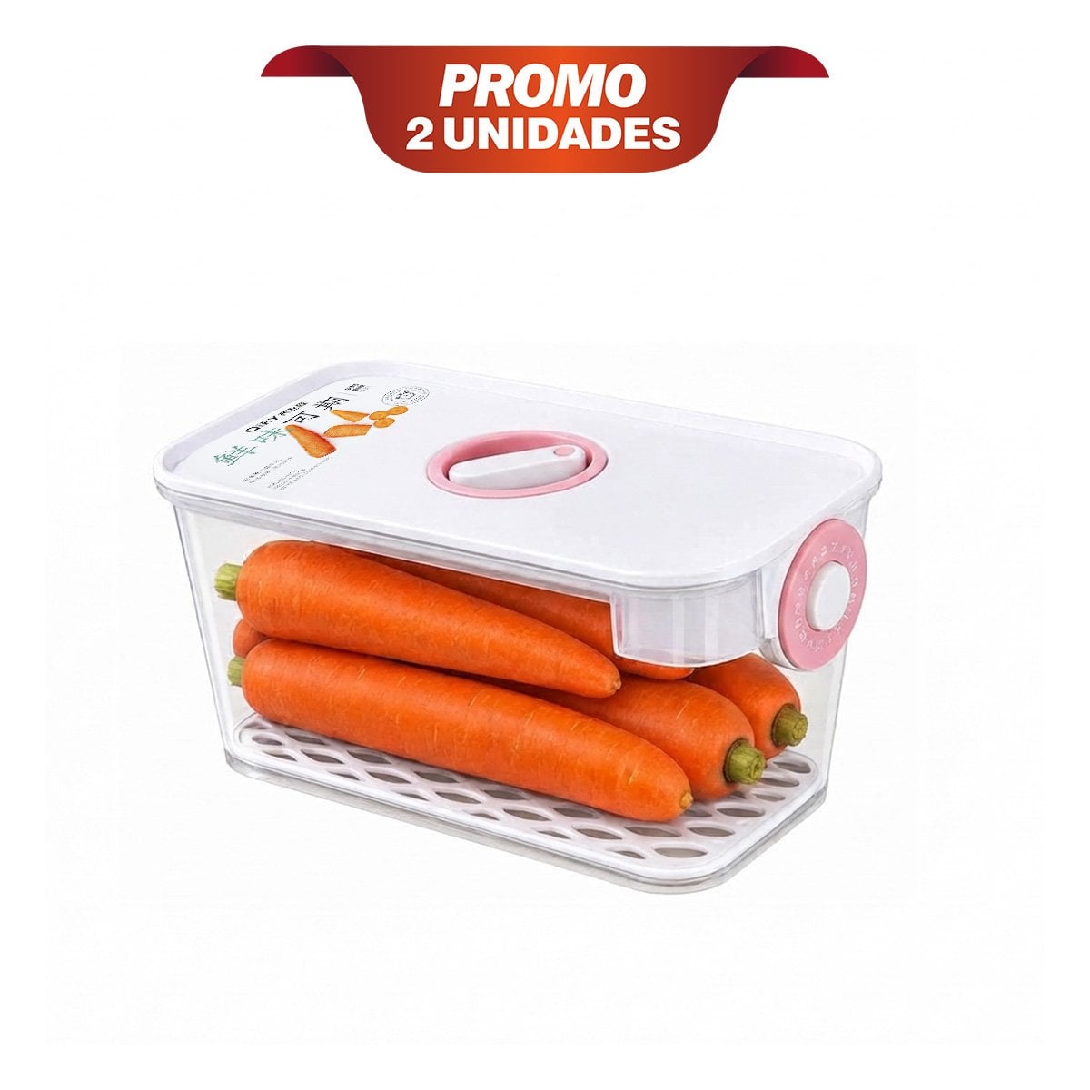 PACK2 TAPER ROSADO PARA ALMACENAR COMIDAS PREPARADAS Y CONSERVAR SU FRESCURA YREGALO STICKER - 1