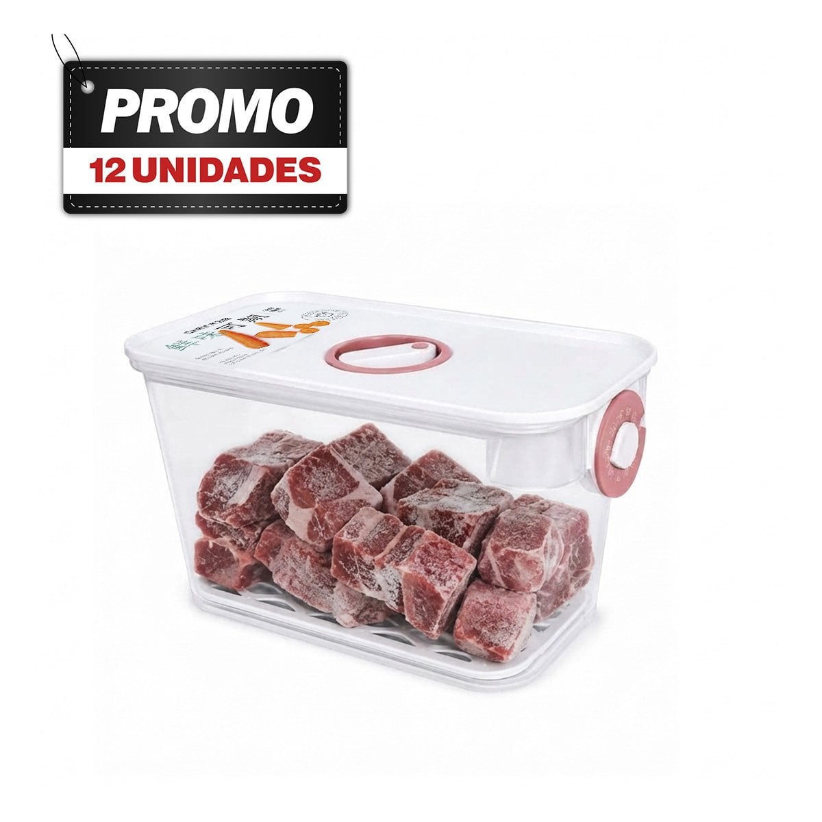 PACK12 RECIPIENTE HERMÉTICO PARA COMIDAS ROSADO PARA MANTENER SU FRESCURA YPAPEL REGALO - 1