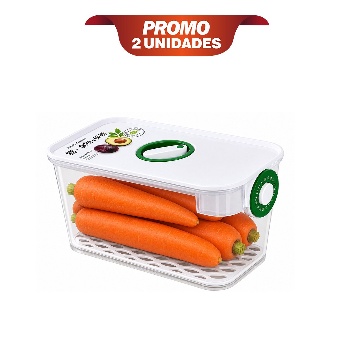PACK2 TAPER VERDE PARA ALMACENAR COMIDAS PREPARADAS Y CONSERVAR SU FRESCURA YREGALO STICKER - 1