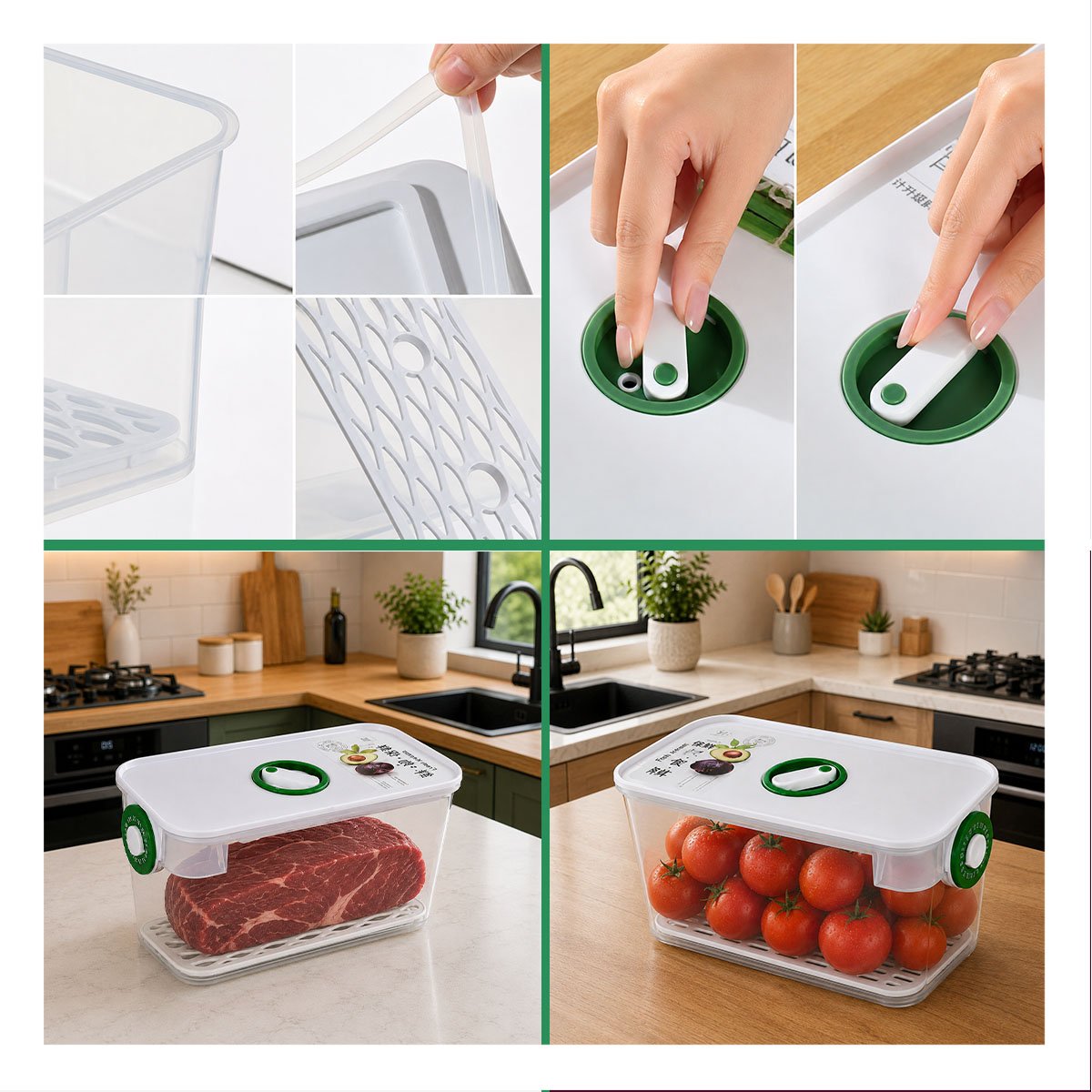 PACK12 TAPER VERDE PARA CONSERVAR ALIMENTOS Y LLEVAR COMIDAS PREPARADAS - 4