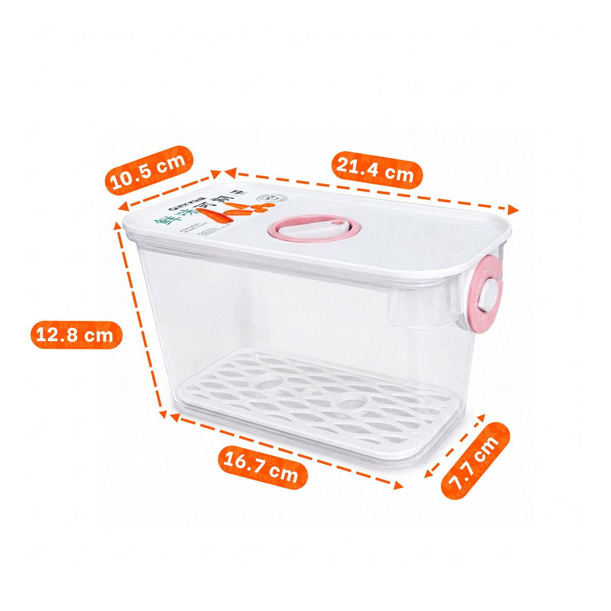 TAPER PARA GUARDAR ALIMENTOS CON CIERRE HERMÉTICO ROSADO Y STICKY - 2