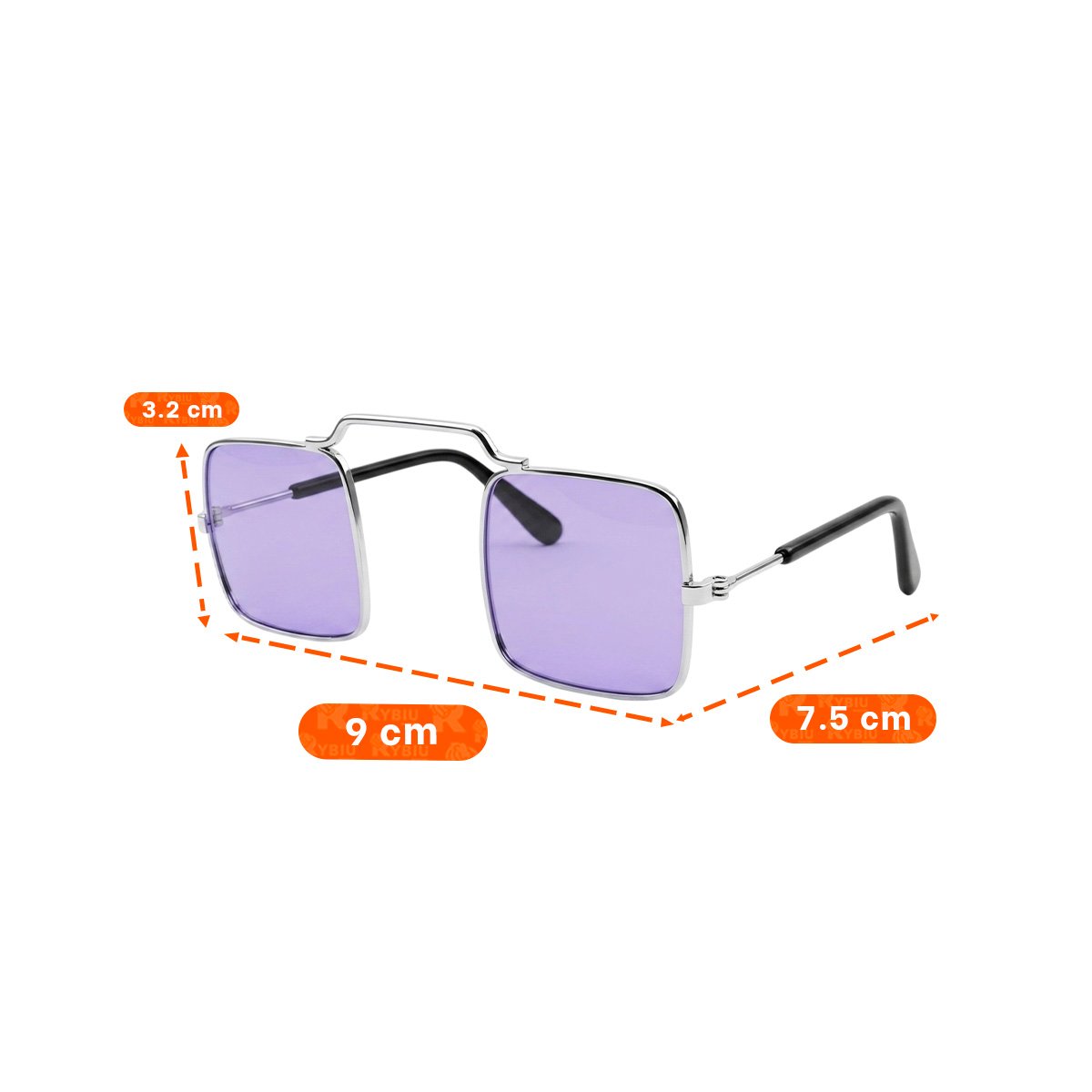 PACK2 ANTEOJOS CUADRADOS PARA MASCOTA MORADO CON ESTILO PARA FOTOGRAFIA CREATIVA YPAPEL REGALO - 4