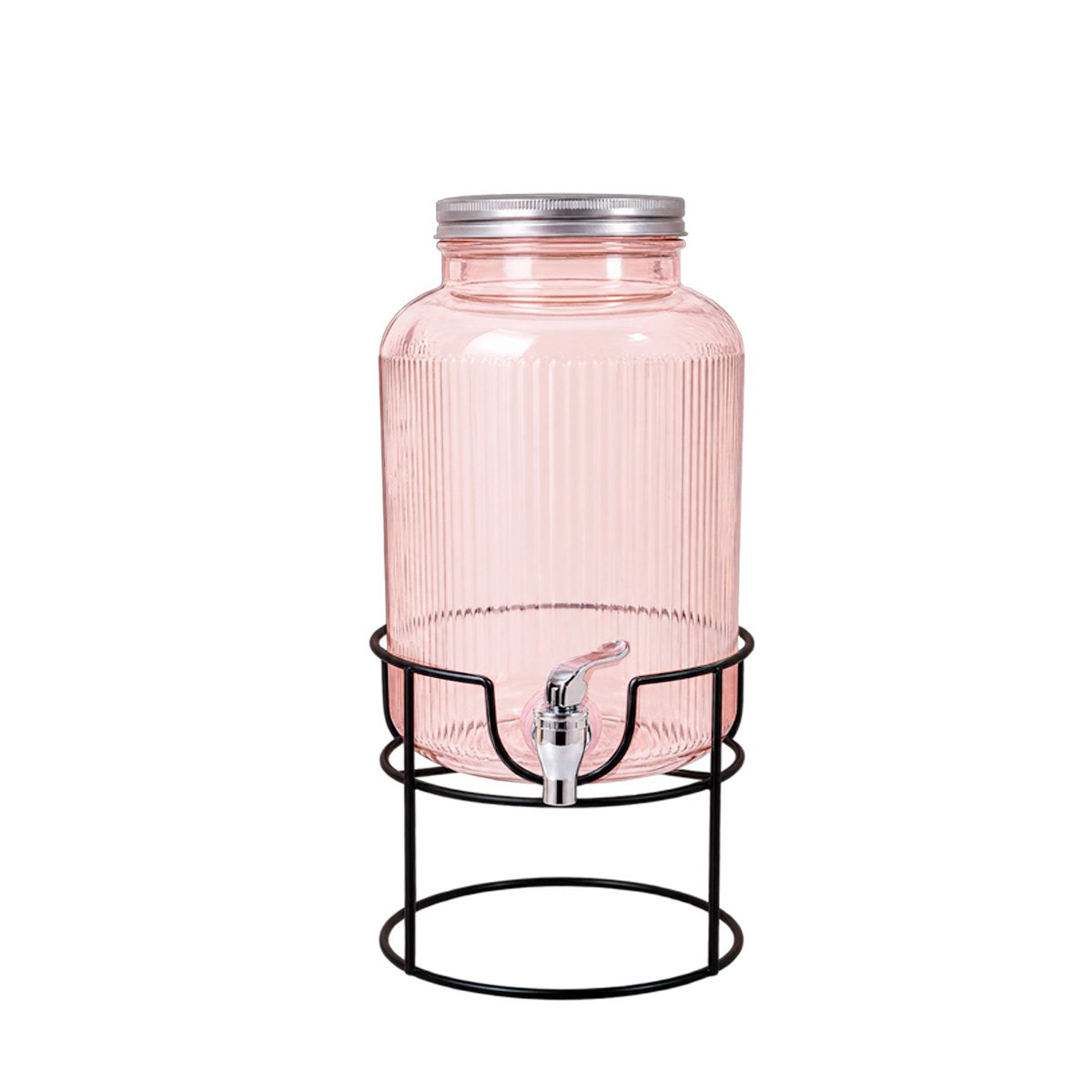 DISPENSADOR DE REFRESCOS CON BASE METALICA 8L CIRCULAR TRANSPARENTE NARANJA Y STICKY - 1