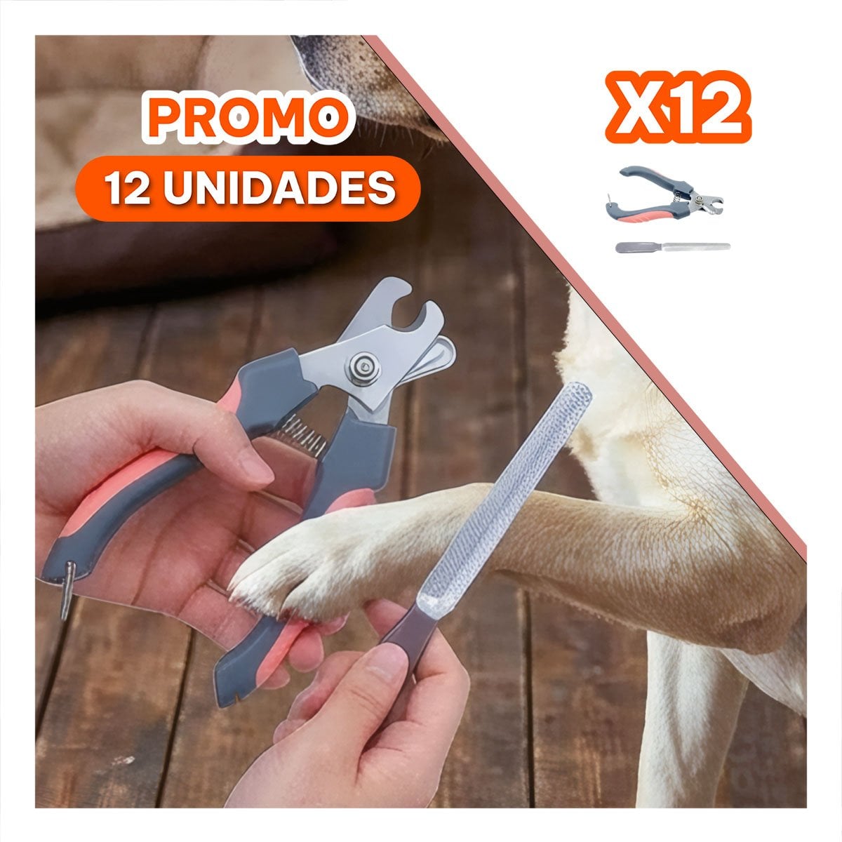 PACK12 CORTADOR GRANDE ROSADO PARA MASCOTAS CON CORTE PRECISO Y USO COMODO - 1