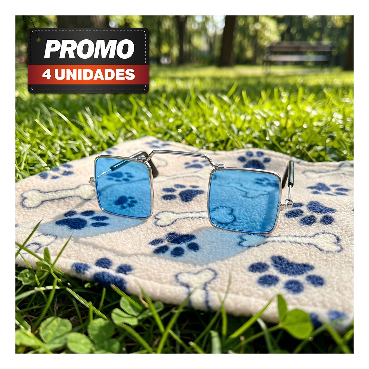 PACK4 GAFAS AZUL PARA MASCOTA CON DISENO MODERNO PARA EVENTOS ESPECIALES YPAPEL REGALO - 1