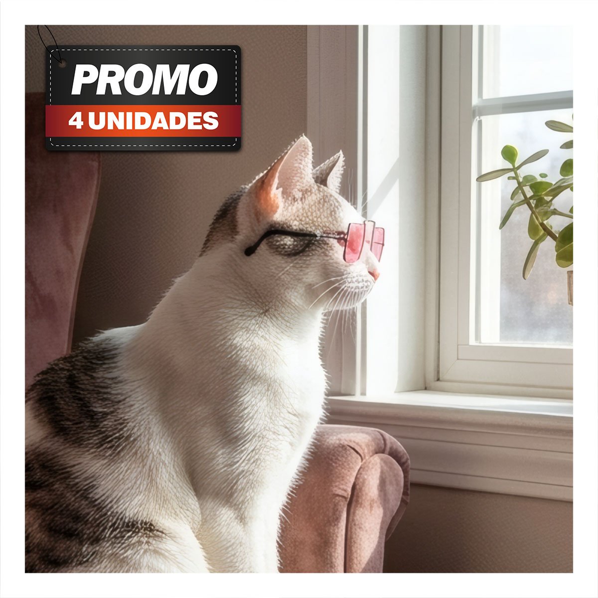 PACK4 GAFAS NEGRO PARA MASCOTA CON DISENO MODERNO PARA EVENTOS ESPECIALES YPAPEL REGALO - 1