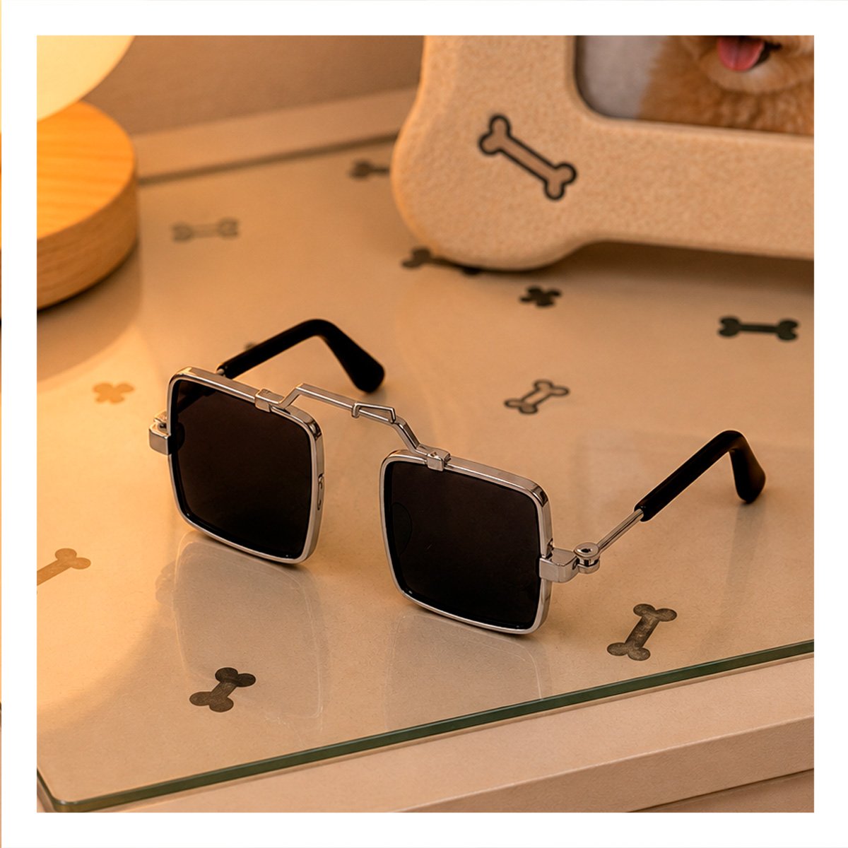 PACK2 GAFAS PARA MASCOTA CON MARCO CUADRADO NEGRO PARA DISFRACES Y PASEOS - 2