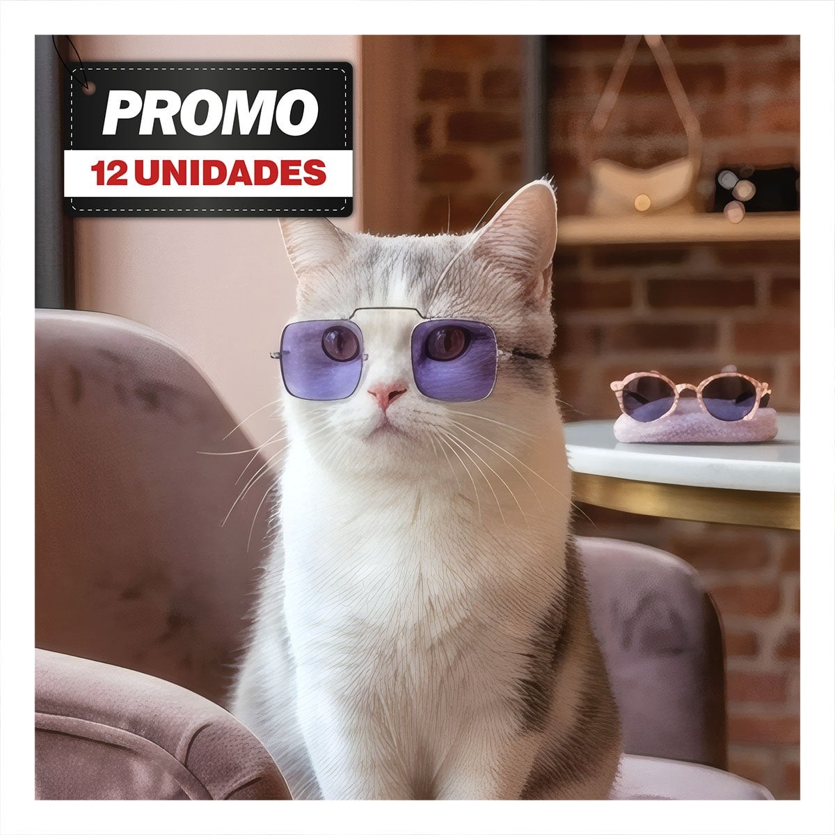 PACK12 GAFAS PARA MASCOTA MORADO CON MARCO CUADRADO PARA CELEBRACIONES YPAPEL REGALO - 1