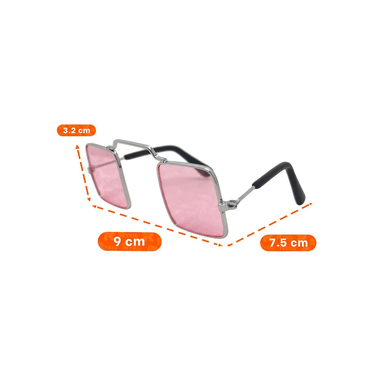 PACK6 GAFAS DECORATIVAS PARA MASCOTA NEGRO CON FORMA CUADRADA PARA FOTOGRAFIA YPAPEL REGALO - 4