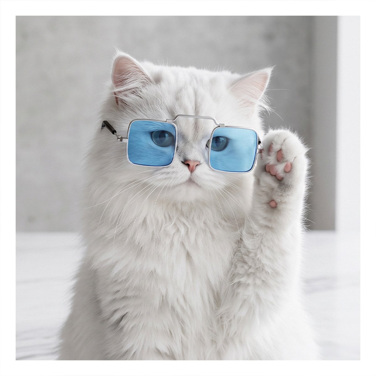 PACK6 GAFAS DECORATIVAS PARA MASCOTA AZUL CON FORMA CUADRADA PARA FOTOGRAFIA YPAPEL REGALO - 2