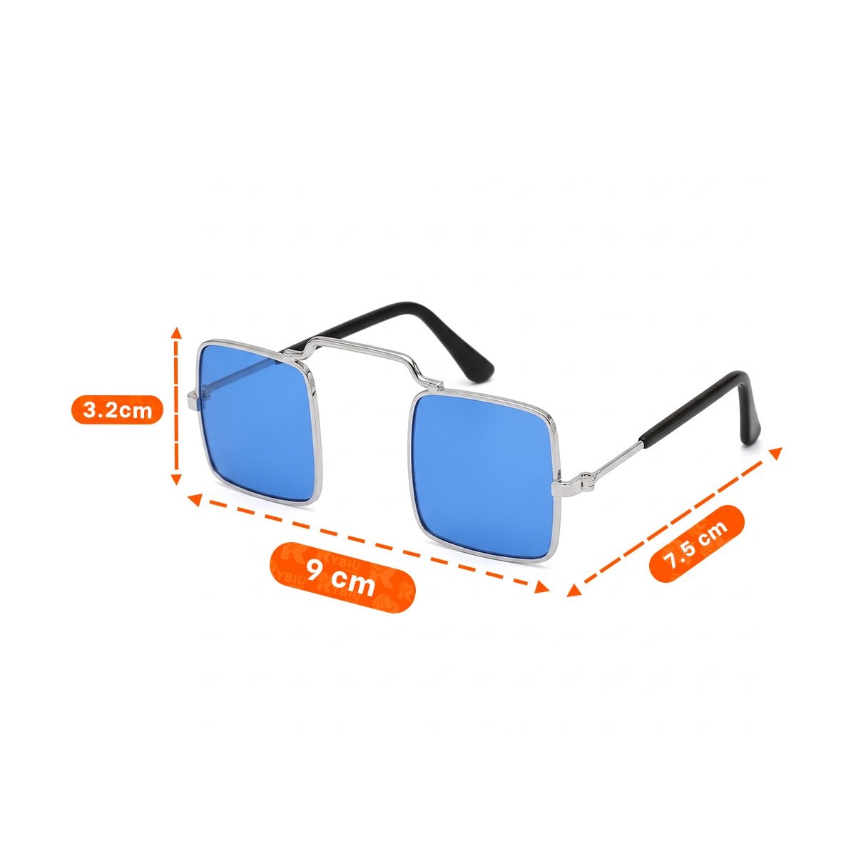 PACK6 GAFAS DECORATIVAS PARA MASCOTA AZUL CON FORMA CUADRADA PARA FOTOGRAFIA YPAPEL REGALO - 4