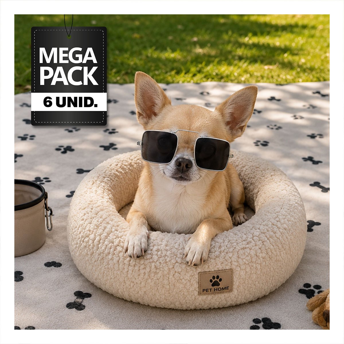 PACK6 GAFAS DECORATIVAS PARA MASCOTA NEGRO CON FORMA CUADRADA PARA FOTOGRAFIA YPAPEL REGALO - 1