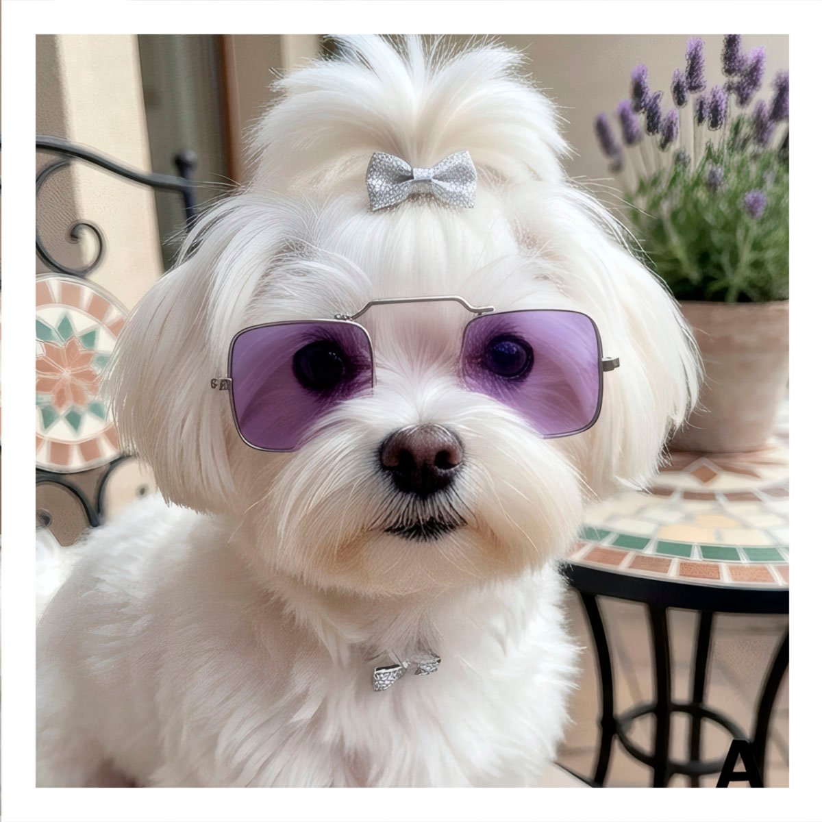 PACK6 LENTES CUADRADOS PARA MASCOTA CON ESTILO MORADO PARA USO DECORATIVO - 2