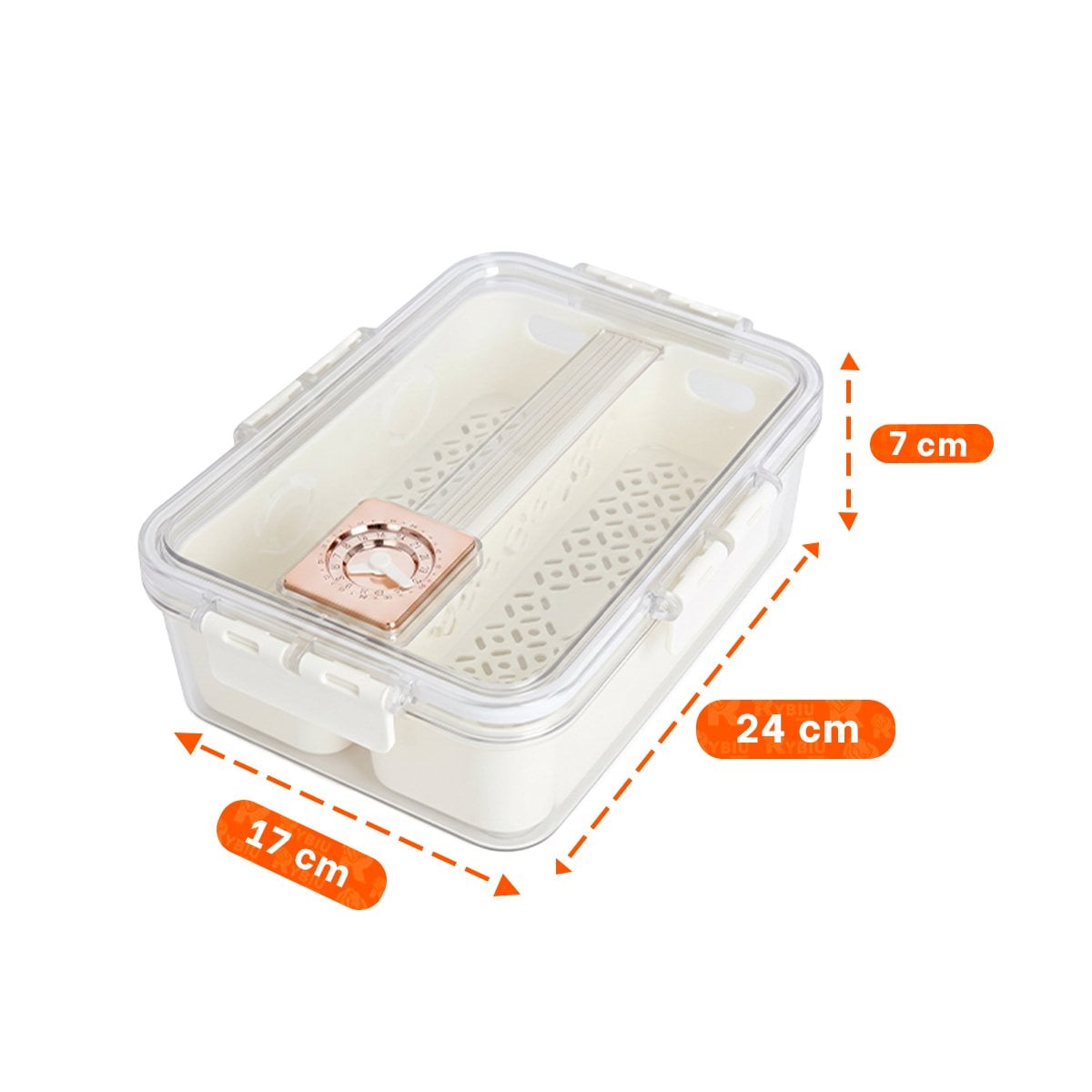 RECIPIENTE DE 2 BANDEJAS ESCURRIDORAS LARGAS PARA COCINA Y HOGAR TRANSPARENTE Y PAPEL REGALO - 3
