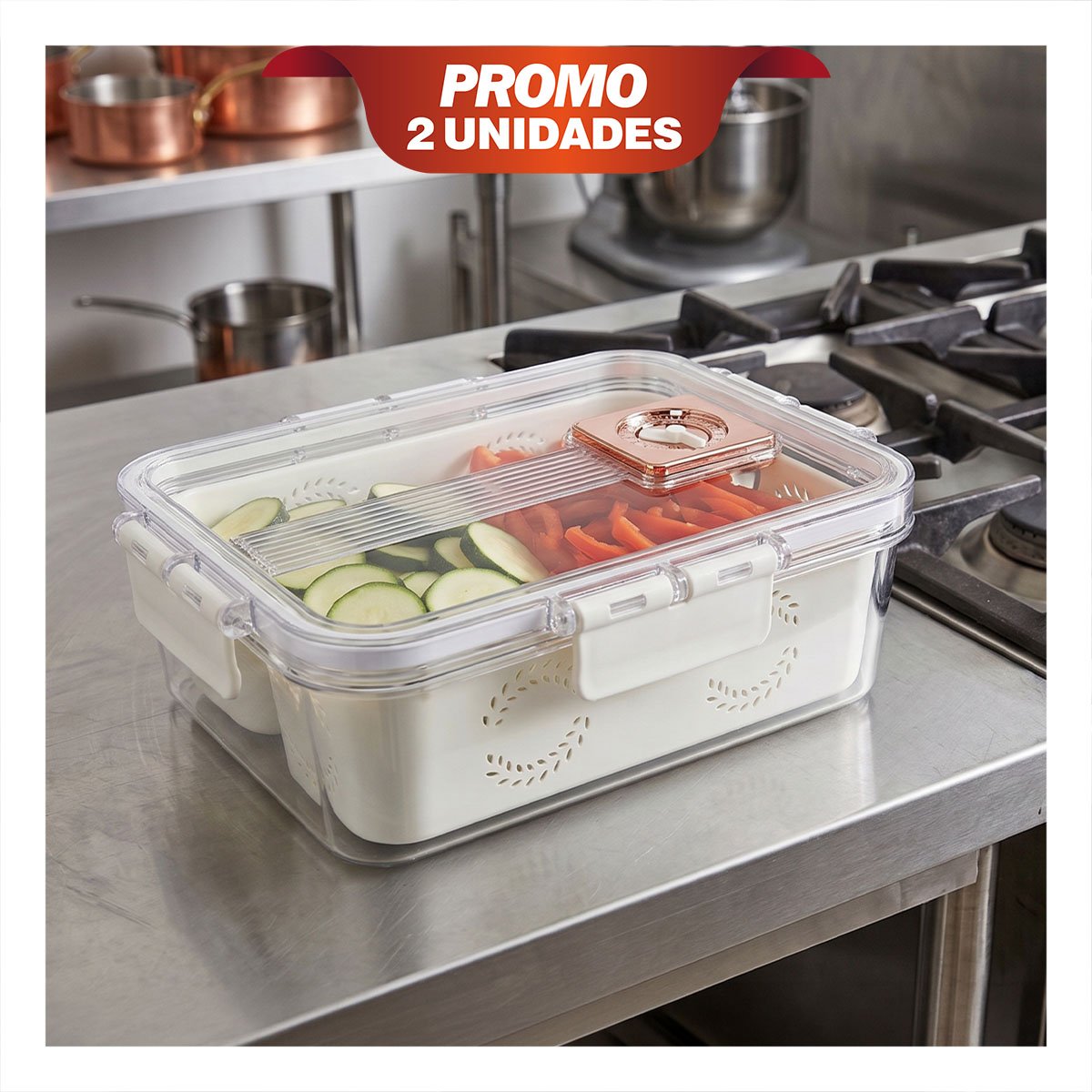 PACK2 ORGANIZADOR TRANSPARENTE DE COCINA CON BANDEJAS ESCURRIDORAS LARGAS YREGALO STICKER - 1