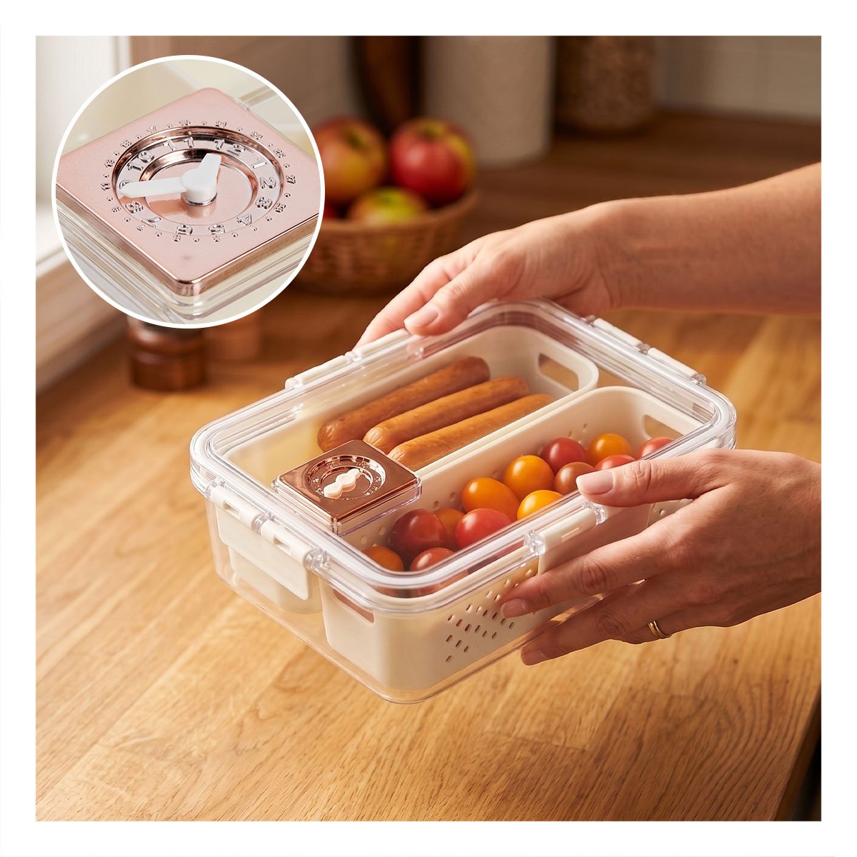 PACK2 ORGANIZADOR TRANSPARENTE DE COCINA CON BANDEJAS ESCURRIDORAS LARGAS YREGALO STICKER - 2