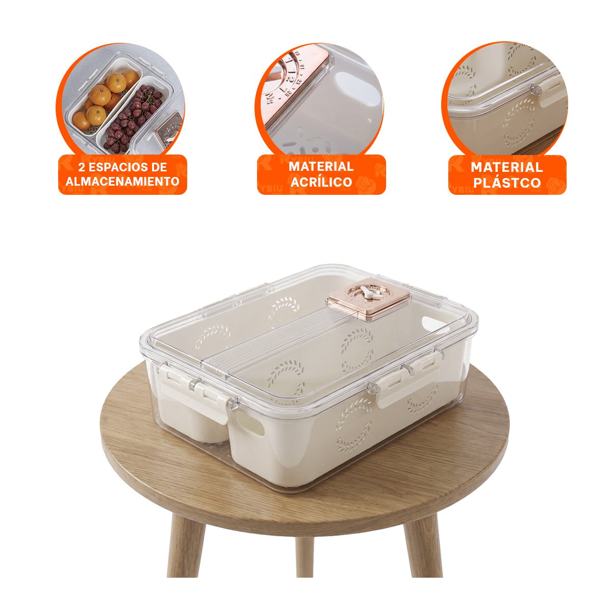PACK4 CANASTA CON 2 BANDEJAS ESCURRIDORAS LARGAS PARA MANTENER LOS ALIMENTOS YREGALO STICKER - 4