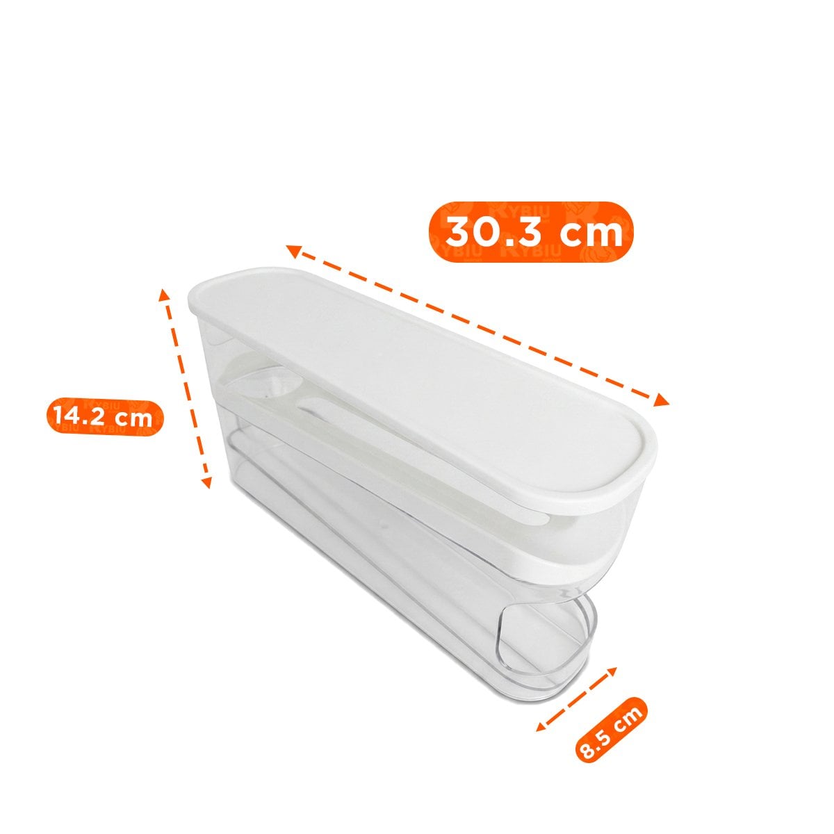 PACK6 DISPENSADOR 2 NIVELES DE HUEVOS BLANCO PARA USO EN COCINA YPAPEL REGALO - 4