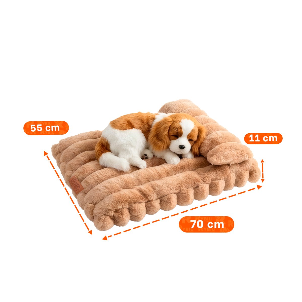 COJIN CON ALMOHADA A RAYAS PARA MASCOTAS Y PERROS MARRON Y STICKY - 2