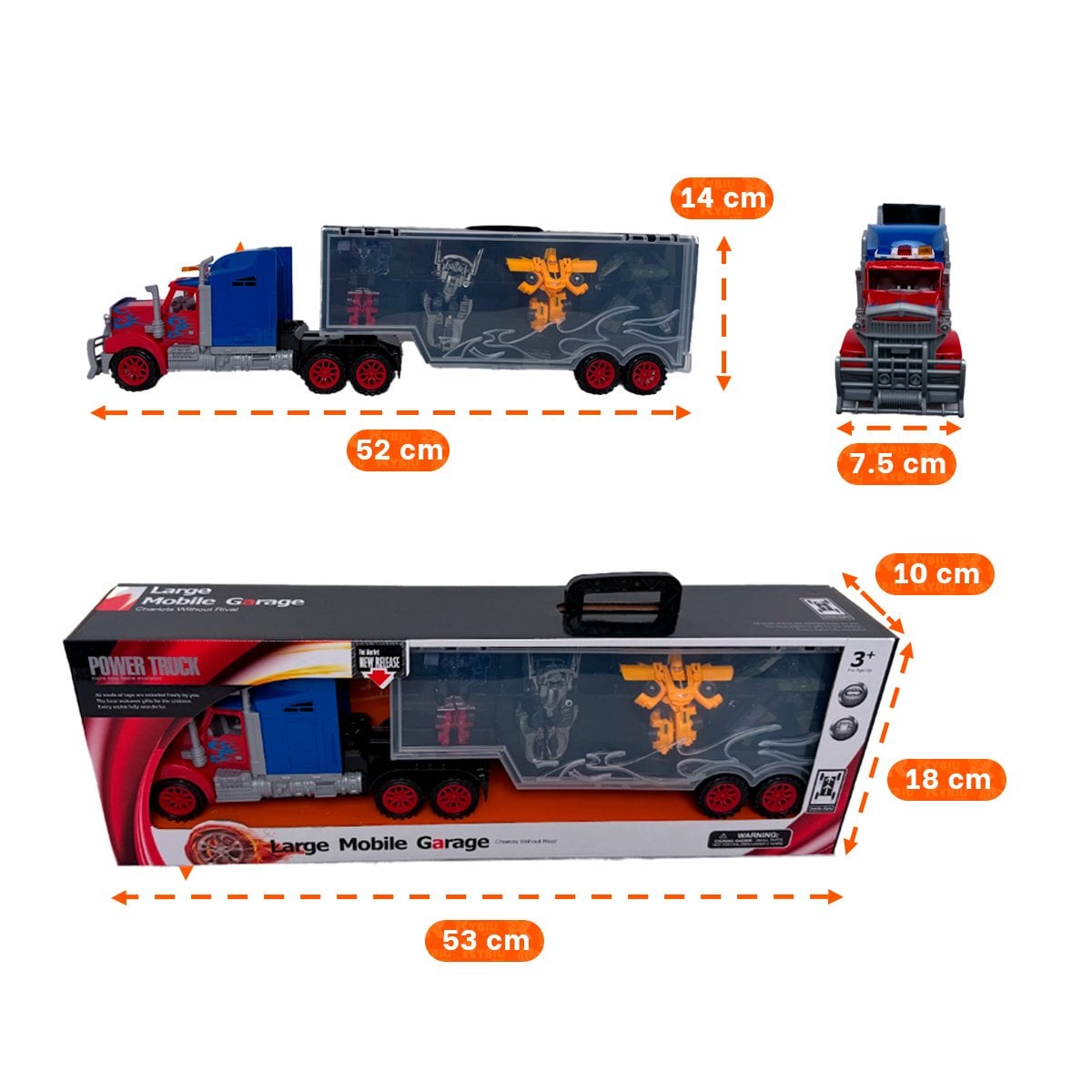 PACK6 CARRO GARAJE MOVIL Y 4 ROBOTS TRANSFORMERS CONVERTIBLES PARA REGALO YPAPEL REGALO - 4