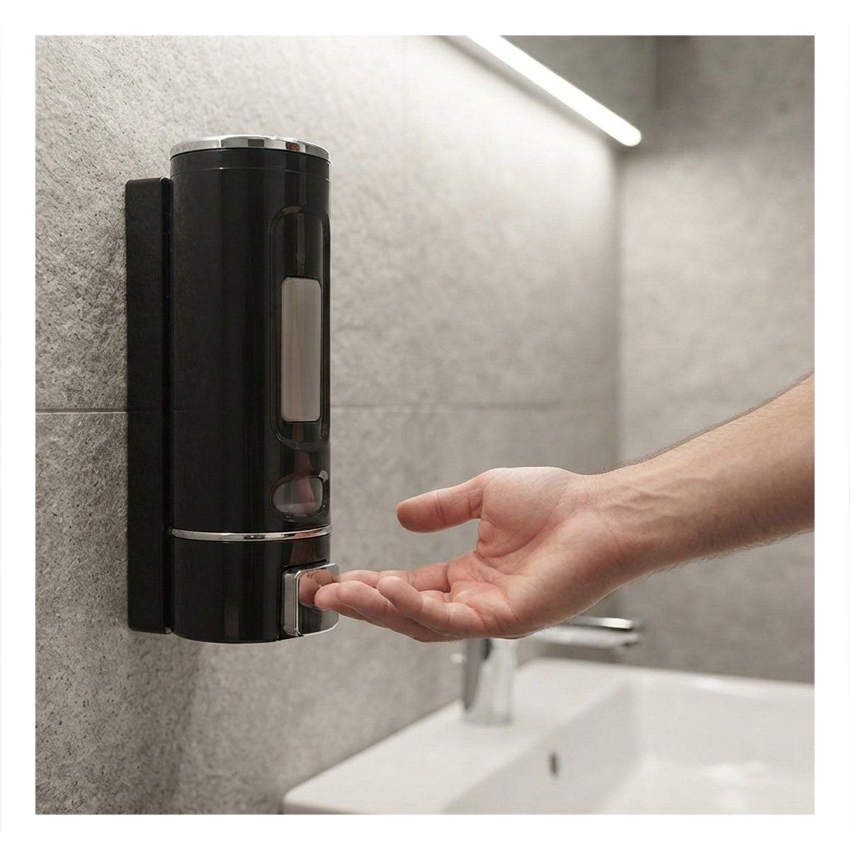 PACK4 DOSIFICADOR DE LIQUIDOS DE PARED MULTIUSO EN BANO Y COCINAS NEGRO 500 ML YPAPEL REGALO - 2