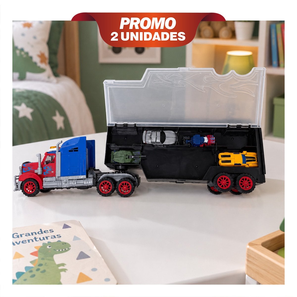 PACK2 TRACTO GARAJE MOVIL Y TRANSFORMERS CONVERTIBLES PARA LOS PEQUENOS YREGALO STICKER - 1