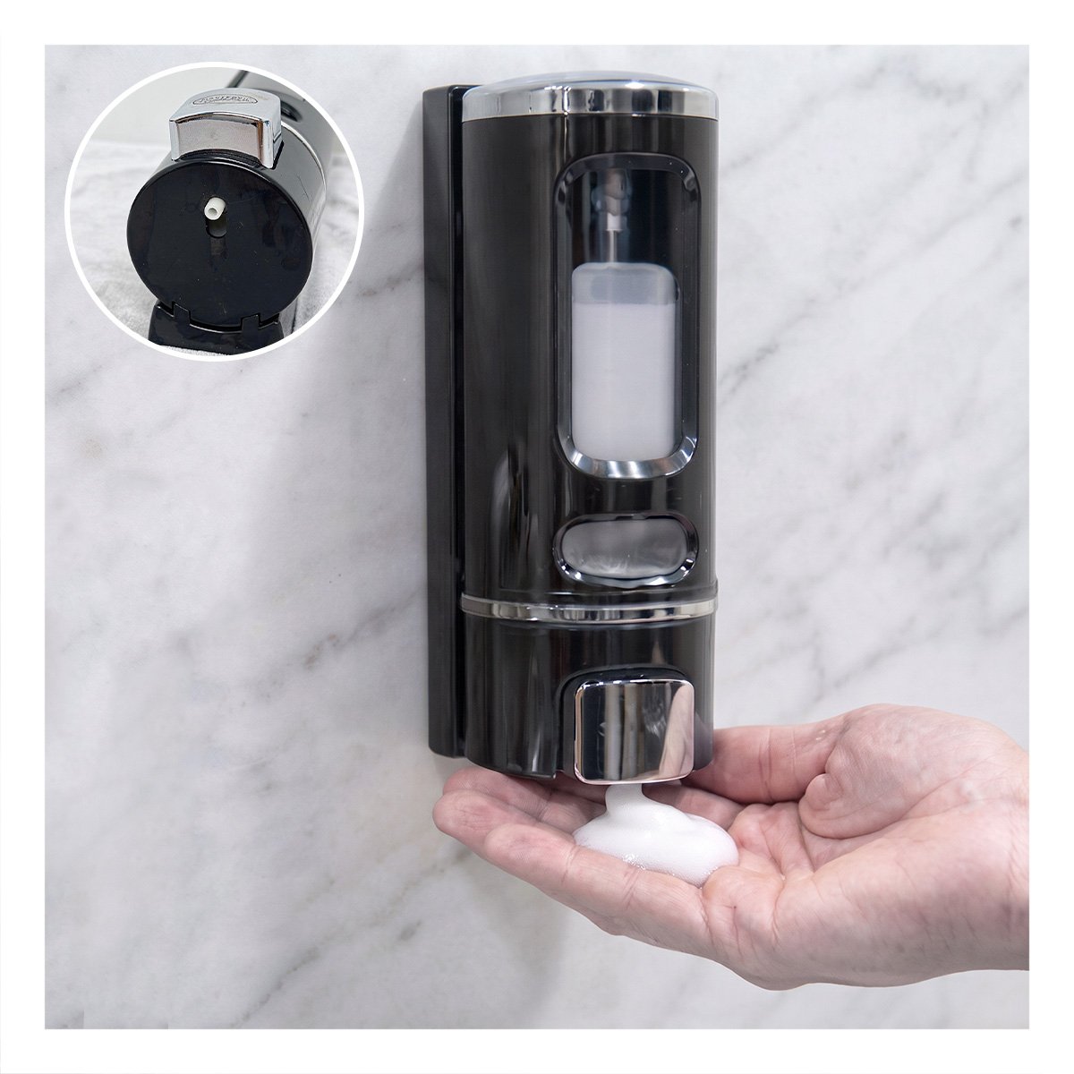 PACK6 DOSIFICADOR DE LIQUIDOS DE PARED PARA CASA EN BANO Y COCINA NEGRO 500 ML YREGALO STICKER - 2