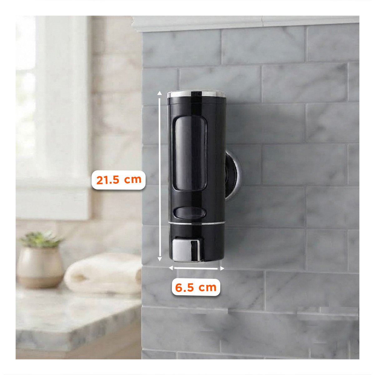 PACK2 DISPENSADOR DE LIQUIDOS PARA PARED PARA JABON EN COLOR NEGRO 500 ML YREGALO STICKER - 3
