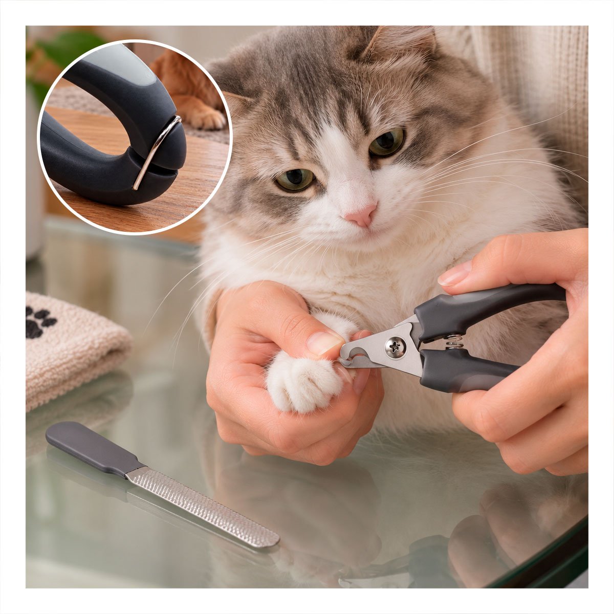 PACK6 CORTA UÑA GRANDE PLOMO CON DISEÑO FUNCIONAL PARA MANTENIMIENTO ANIMAL YREGALO STICKER - 2
