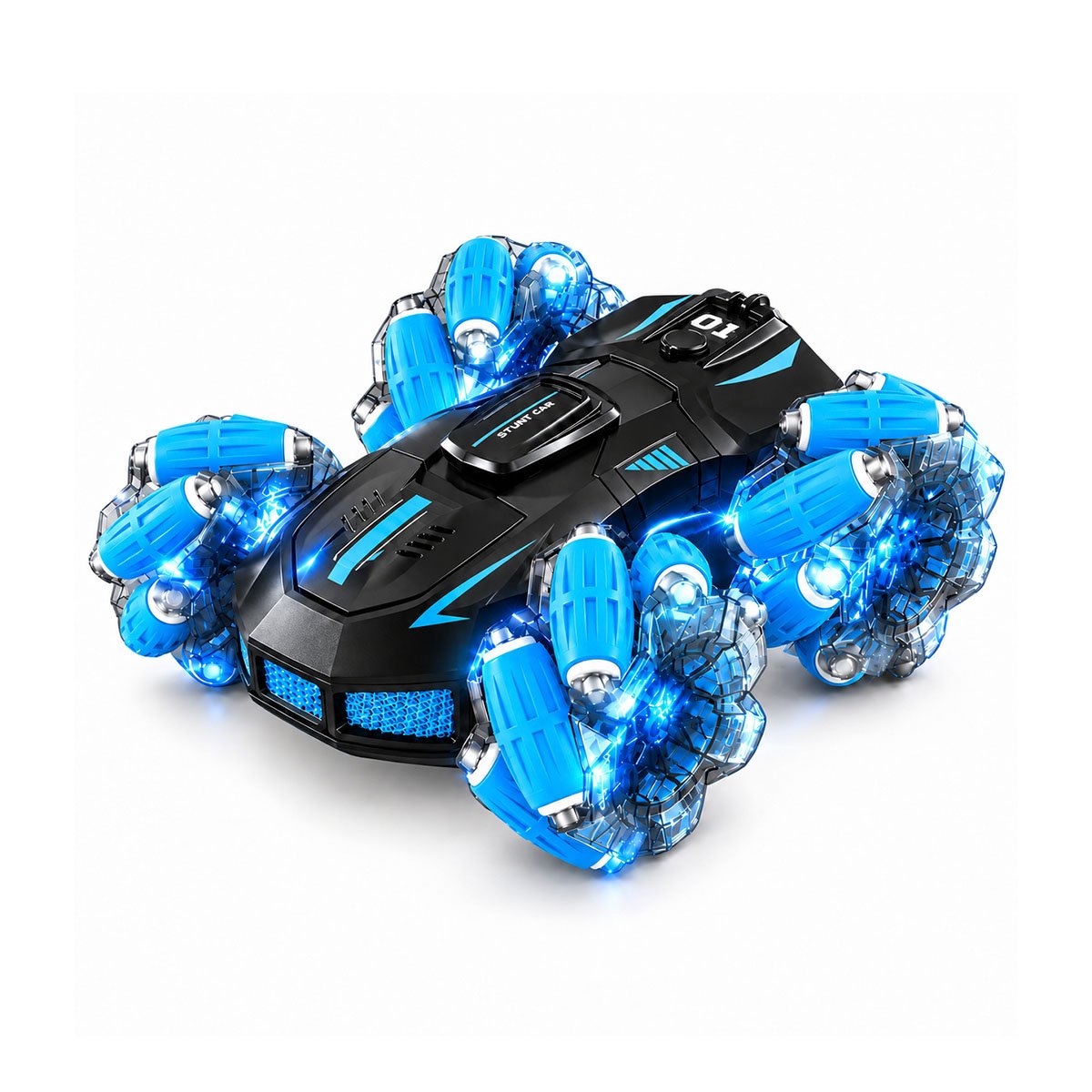 COCHE ACROBATICO CON CONTROL REMOTO Y RELOJ CONTROL RECARGABLE PARA PEQUENOS Y STICKY - 1