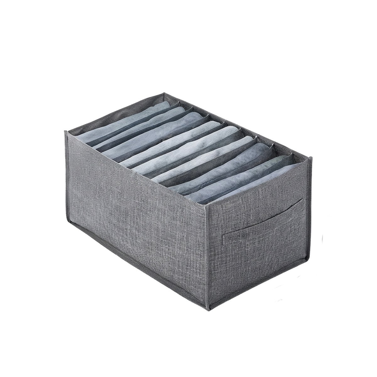 CAJA ORGANIZADORA DE TELA CON 9 ESPACIOS PARA ROPA Y CLOSET EN COLOR PLOMO Y STICKY - 1