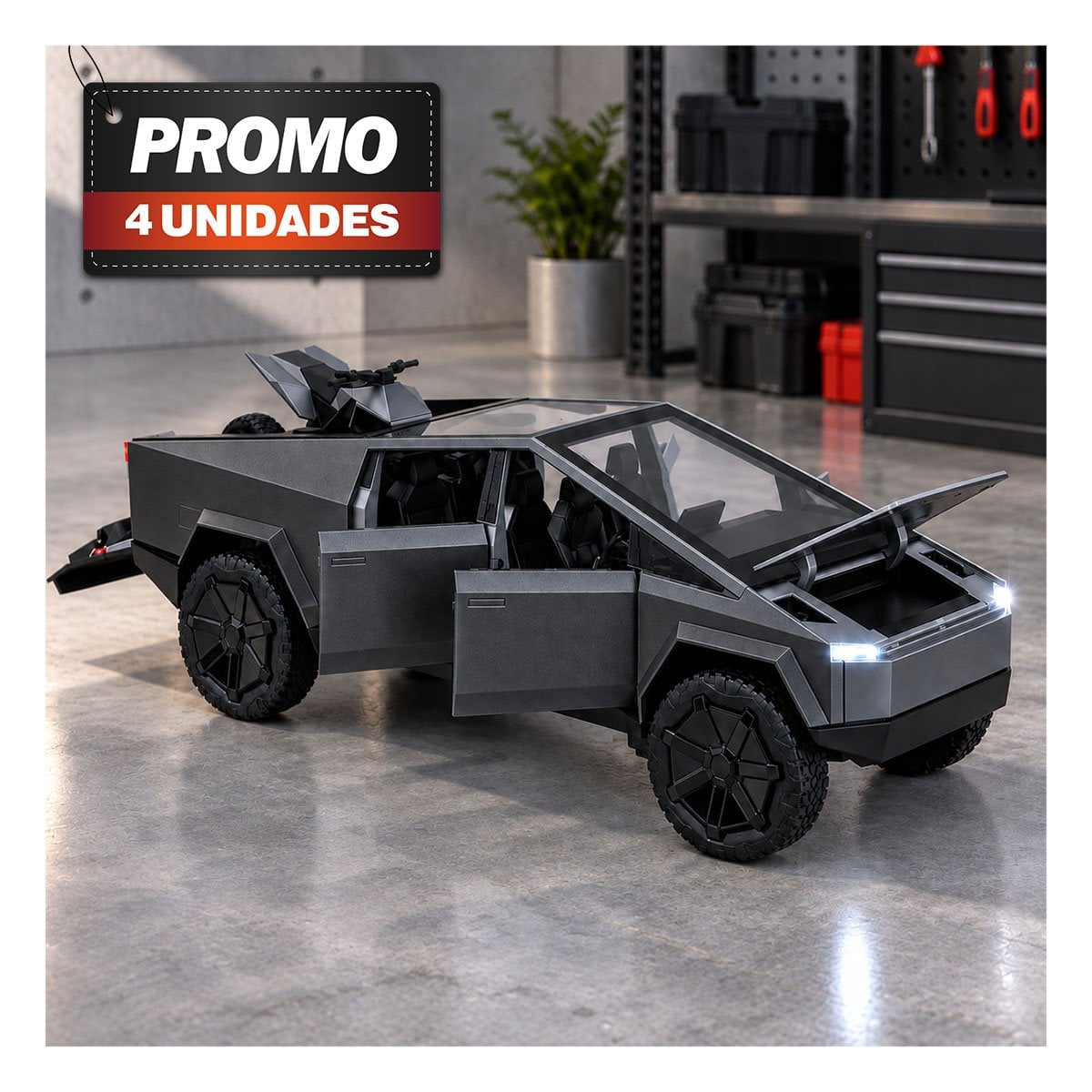 PACK4 DEPORTIVO CYBERTRUCK A CONTROL REMOTO RECARGABLE PARA NINOS EN REGALO - 1