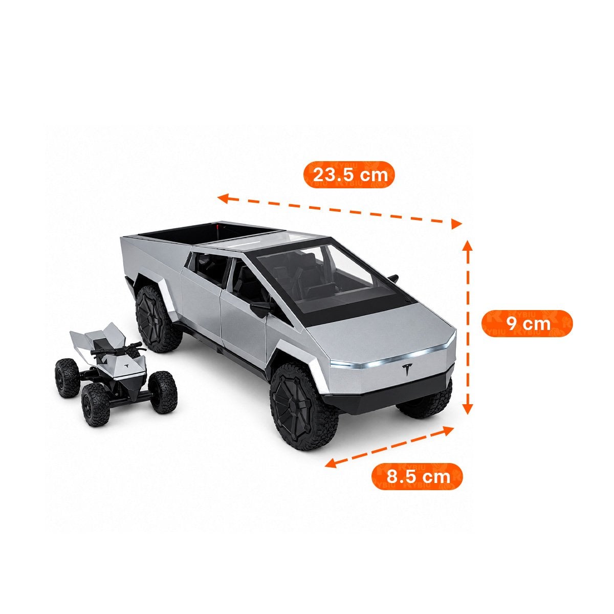 PACK6 CARRO CYBERTRUCK A CONTROL REMOTO DE JUGUETE PARA NINOS EN EL HOGAR YPAPEL REGALO - 4