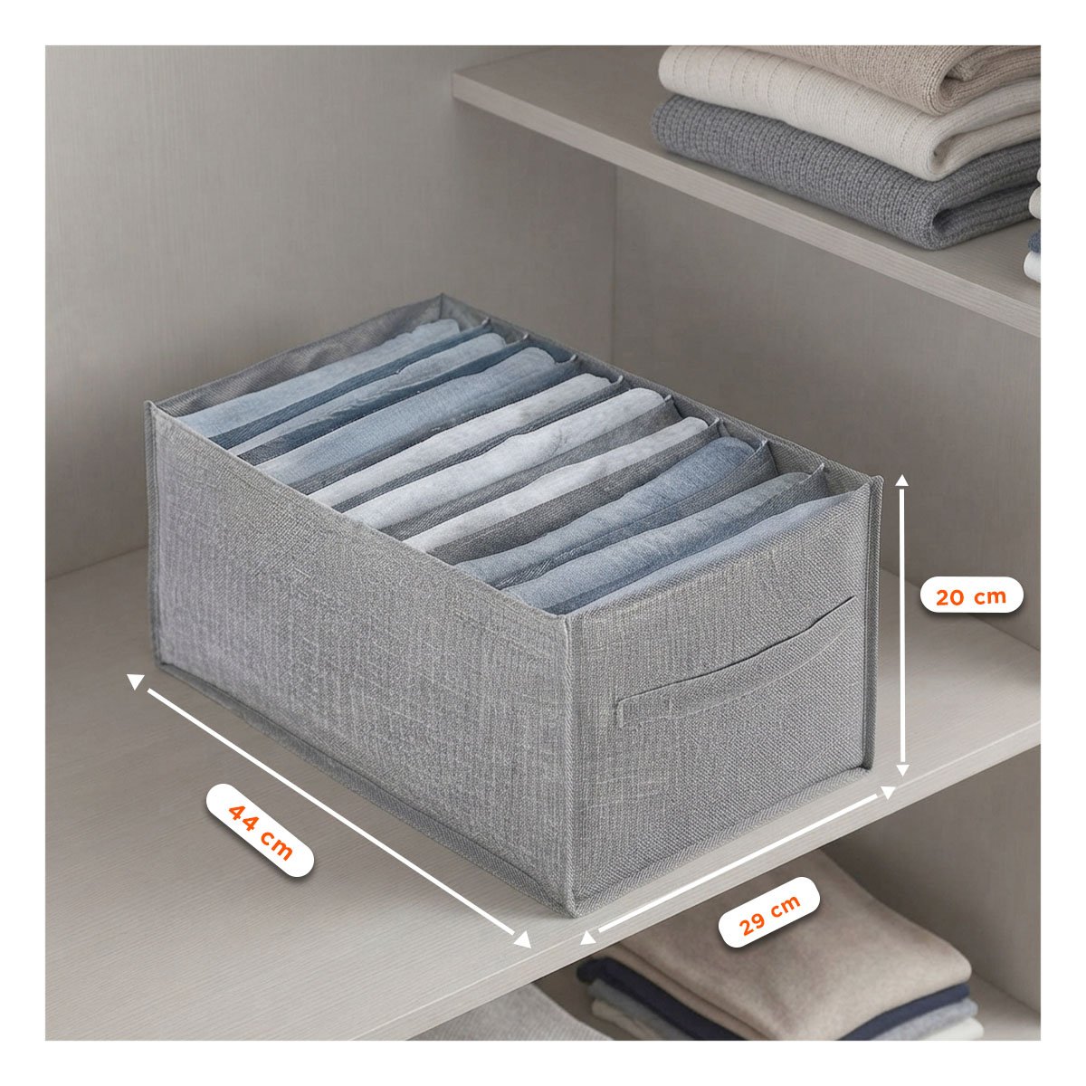 COMPARTIMENTO ORGANIZADOR DE TELA CON ESPACIOS PARA ROPA Y CASA PLOMO Y LIGAS REGALO - 3