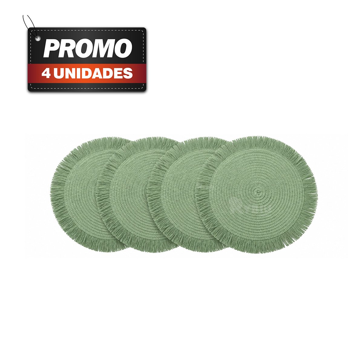 PACK4 SOBREMESA DECORATIVA TEJIDA PARA MESA VERDE YPAPEL REGALO - 1