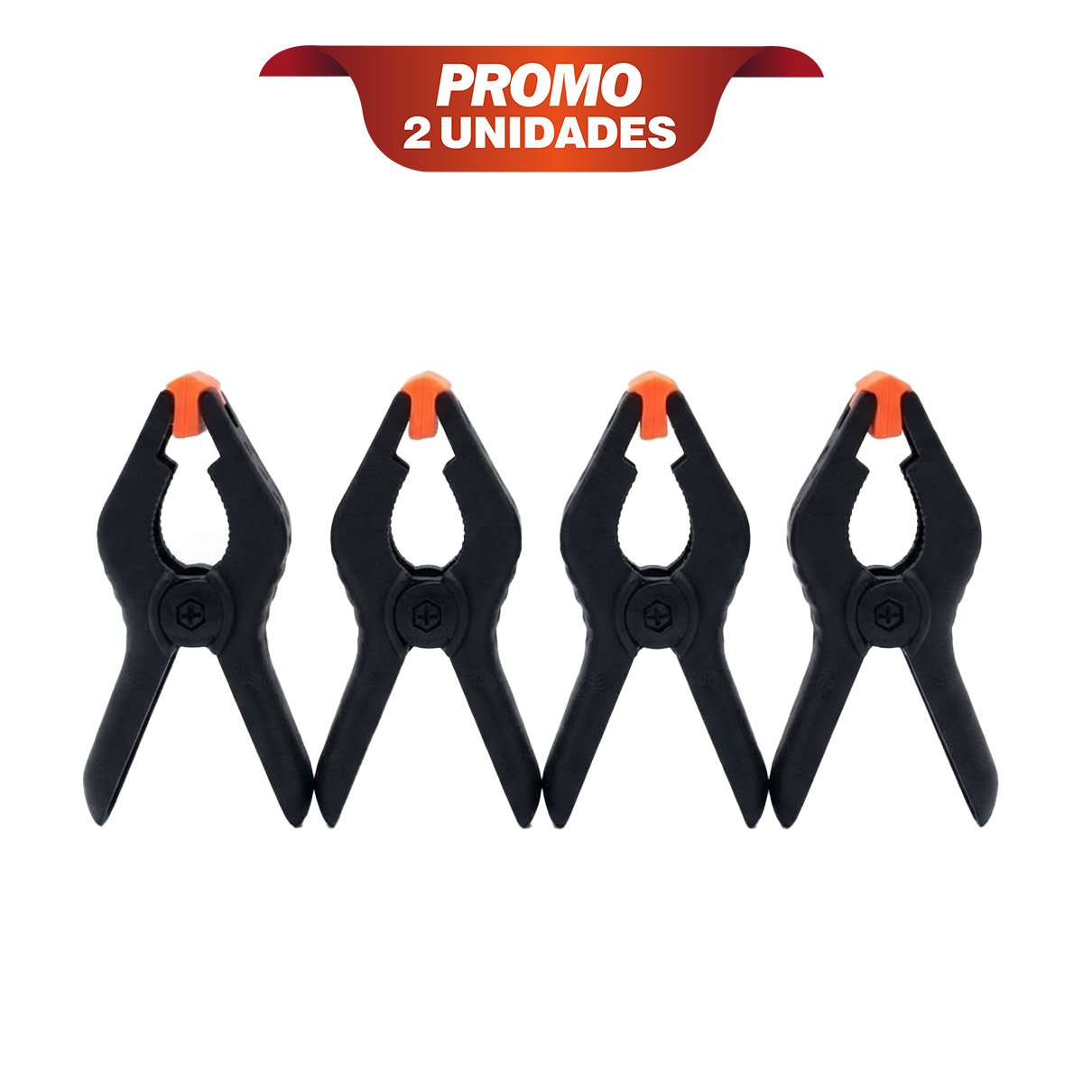PACK2 SUJETADORES DE 4' CON RESORTE PARA FIJACION NEGRO YREGALO STICKER - 1