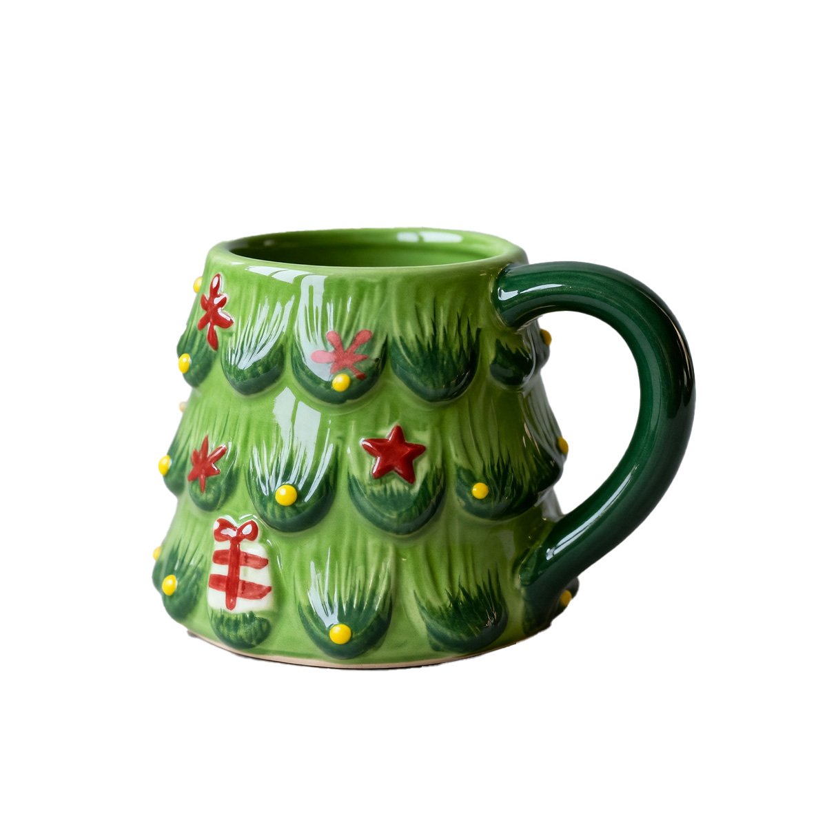 MUG FORMA ARBOL PINO VERDE 300ML FESTIVO PARA BEBIDAS CALIENTES YSTICKY - 1