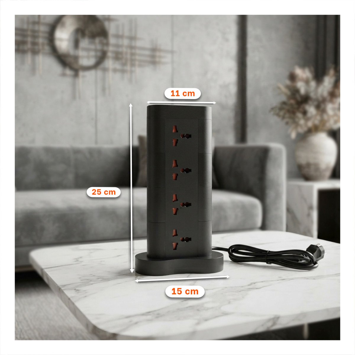 PACK4 DISTRIBUIDOR TRIANGULO 12 DE ENERGIA 2 PUERTOS USB 1 C NEGRO YREGALO STICKER - 3