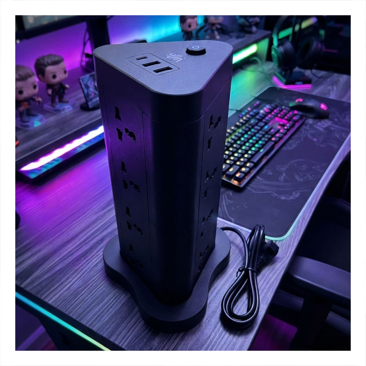 PACK2 DISTRIBUIDOR 12 CON CARGA 2 PUERTOS USB 1 C NEGRO YPAPEL REGALO - 2