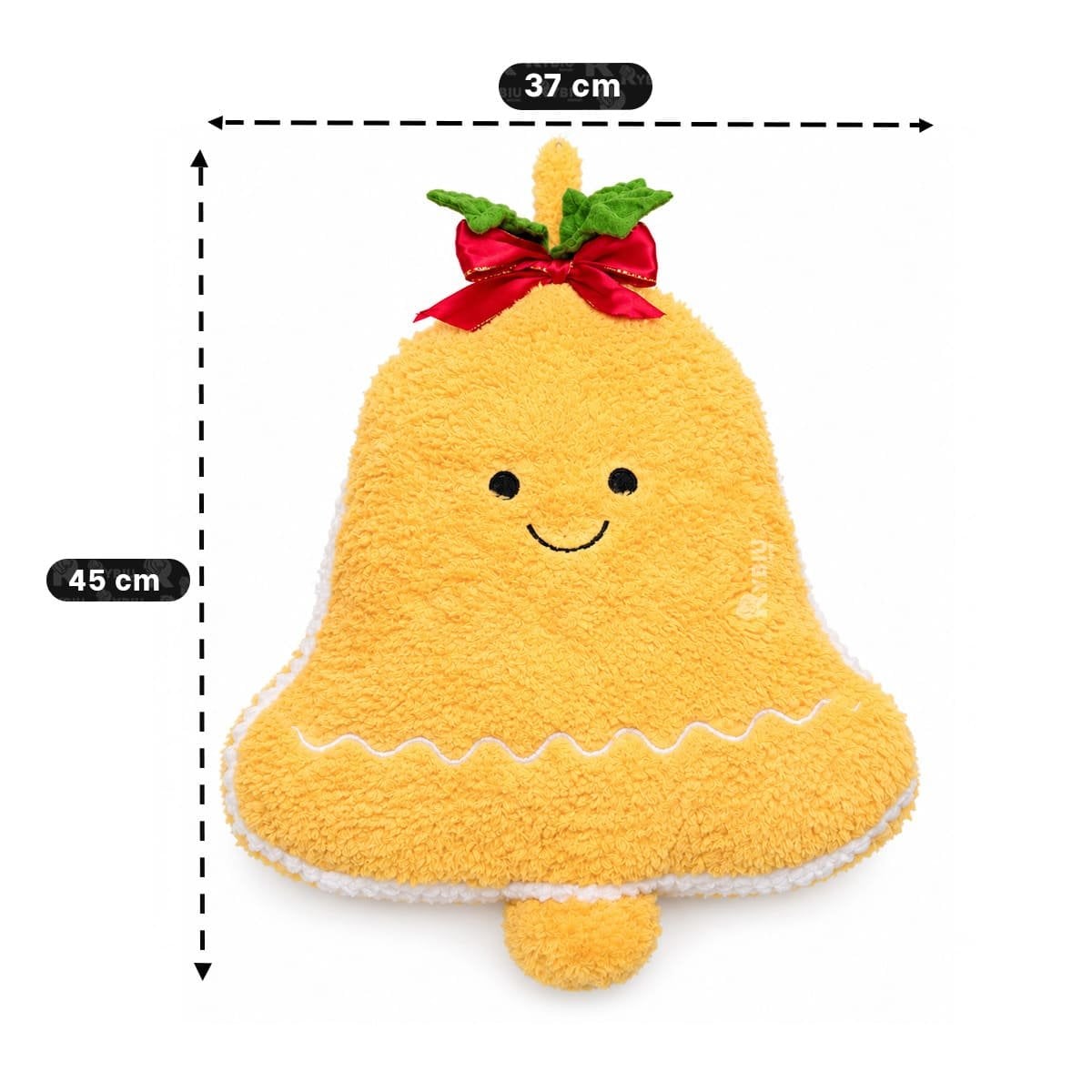 PACK4 ALMOHADILLA DECORATIVA DE NAVIDAD CON CAMPANA AMARILLO YPAPEL REGALO - 4