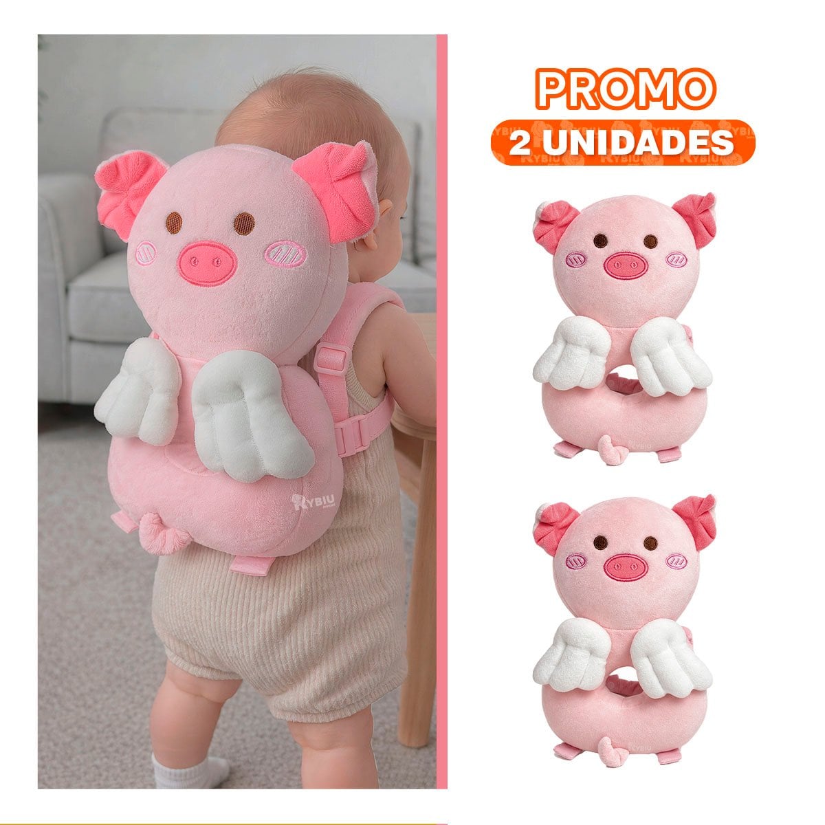 PACK2 ALMOHADILLA PROTECTORA PARA DESCANSO ROSADO - 1