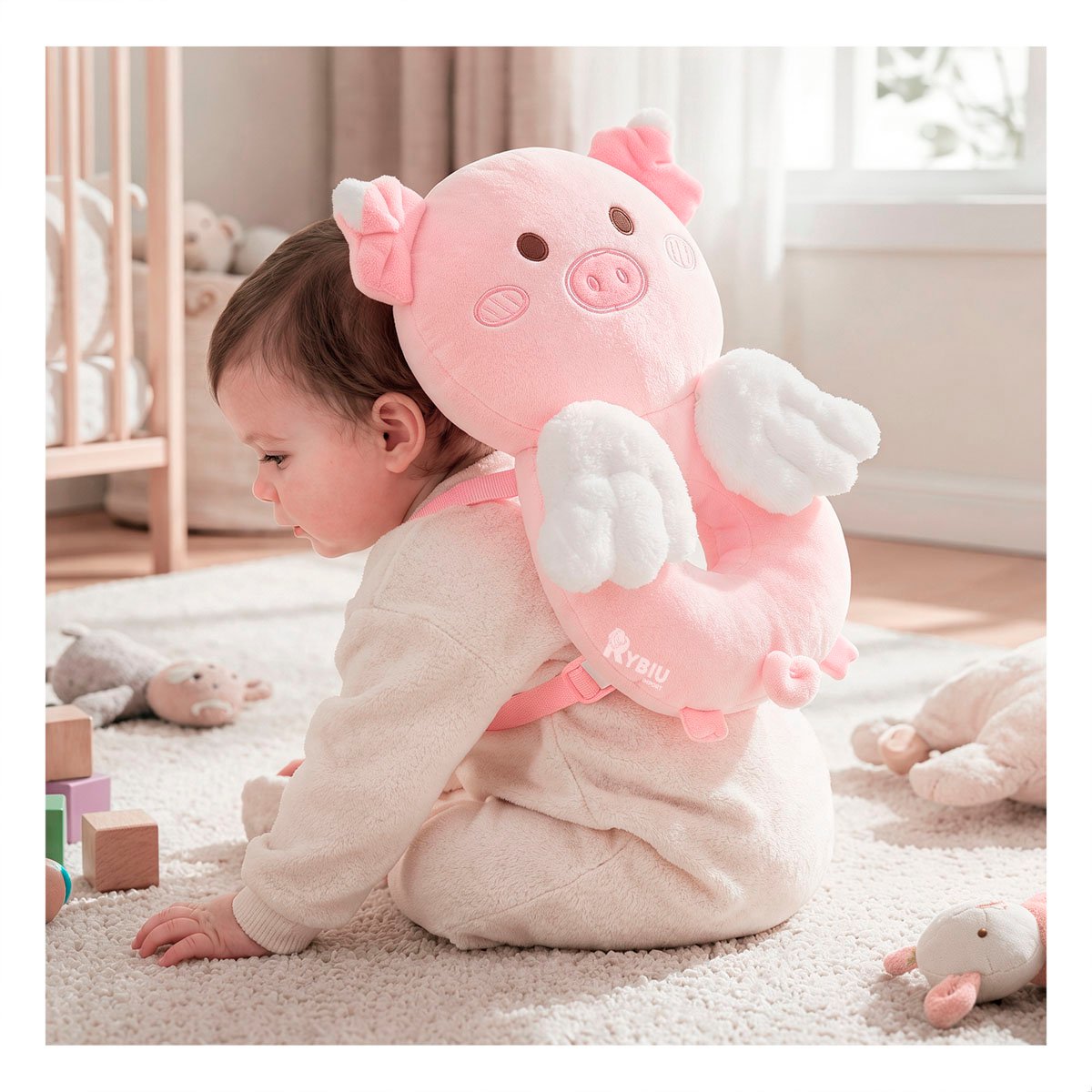 PACK4 ALMOHADA ANTICAIDA PARA DESCANSO INFANTIL ROSADO YPAPEL REGALO - 2