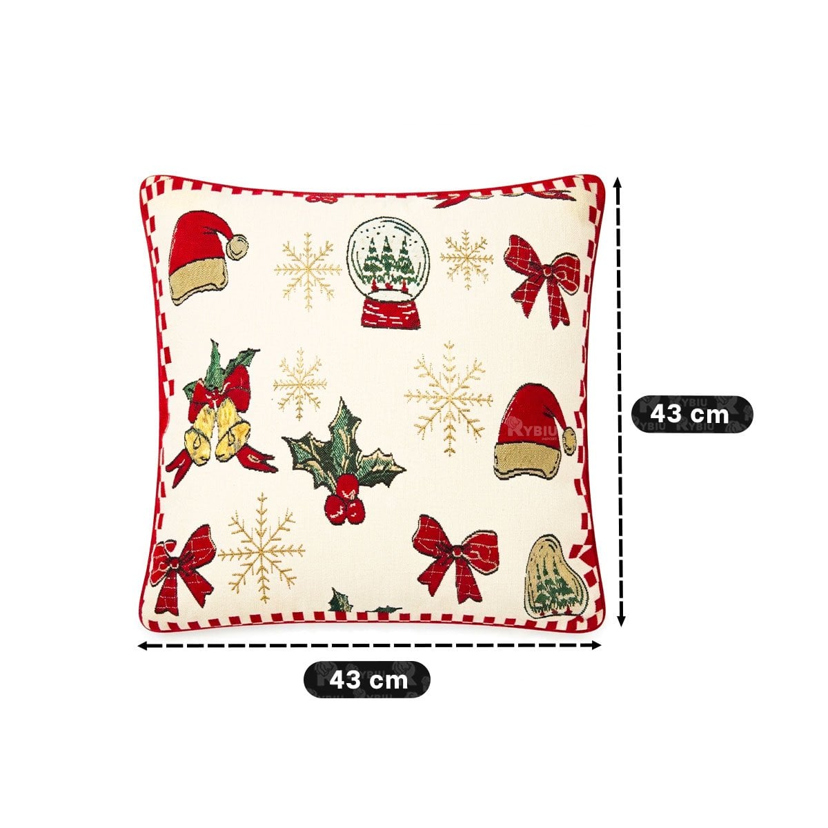 ALMOHADA CON DISENO NAVIDENO PARA CASA BEIGE - 2