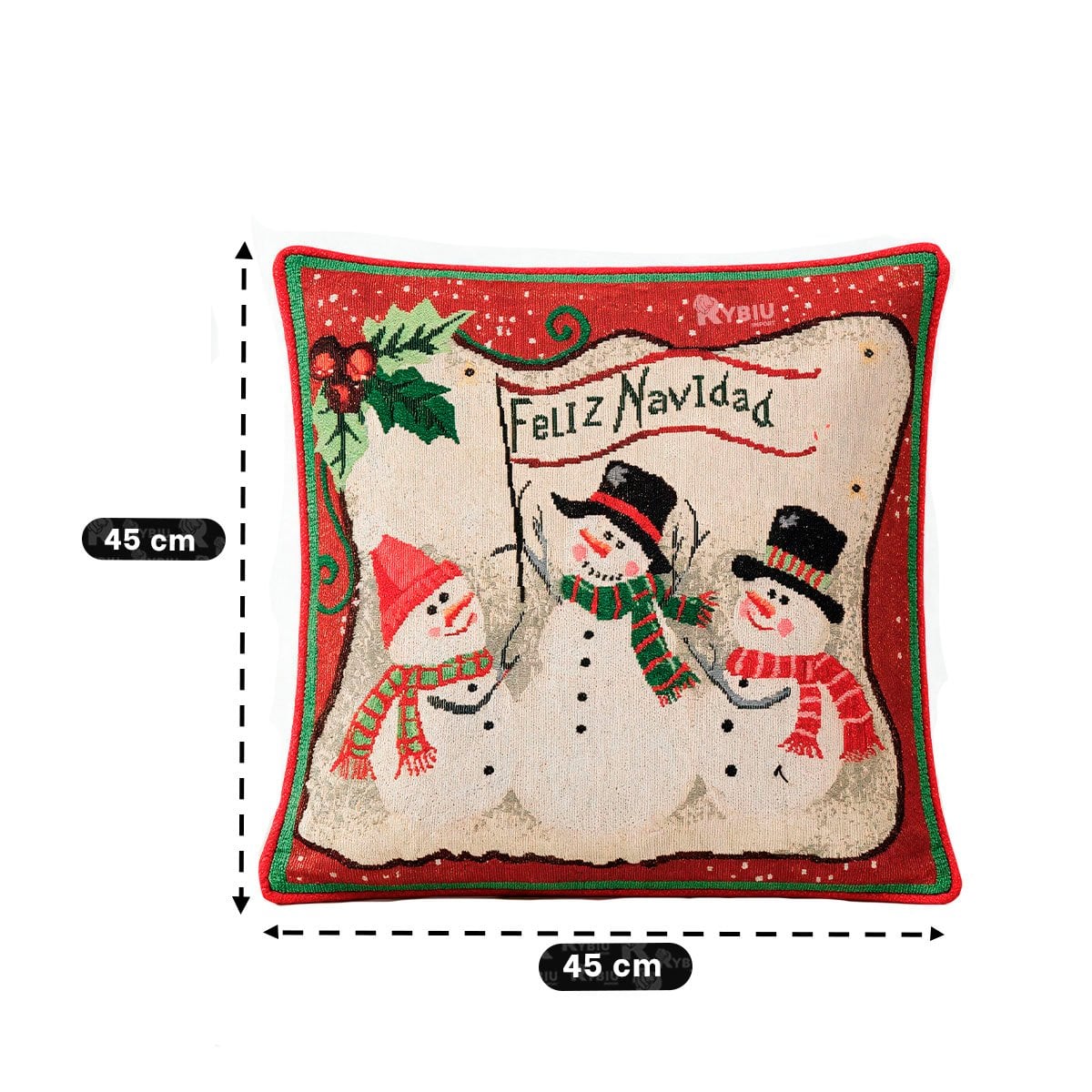 PACK4 FUNDA DE ALMOHADA CON CARTEL NAVIDENO 45X45CM ROJO YREGALO STICKER - 3