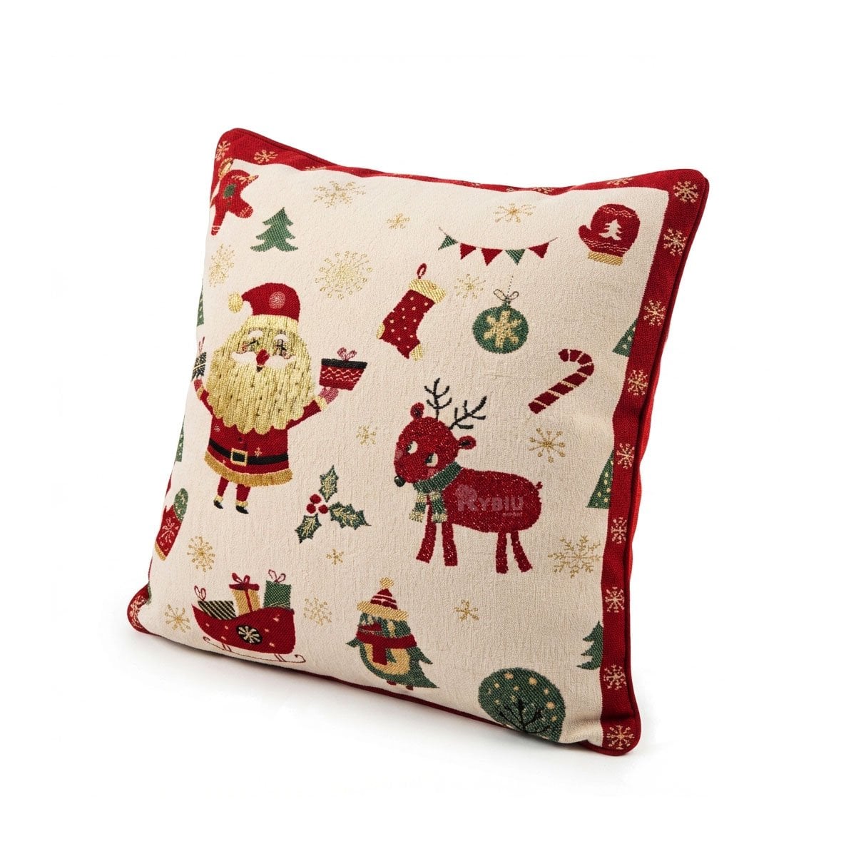 ALMOHADA DECORATIVA CON MOTIVO BEIGE Y STICKY - 1