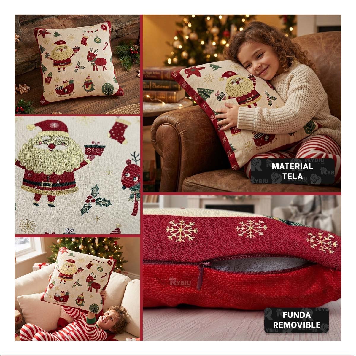 ALMOHADA DECORATIVA CON MOTIVO BEIGE Y STICKY - 3