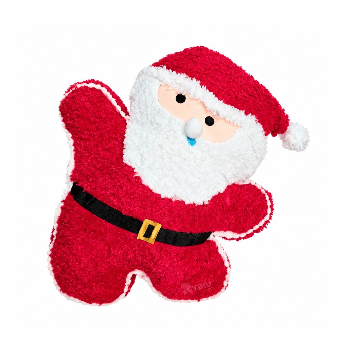 ALMOHADILLA DE PELUCHE CRESPO CON DISENO DE PAPA NOEL ROJO Y STICKY - 1