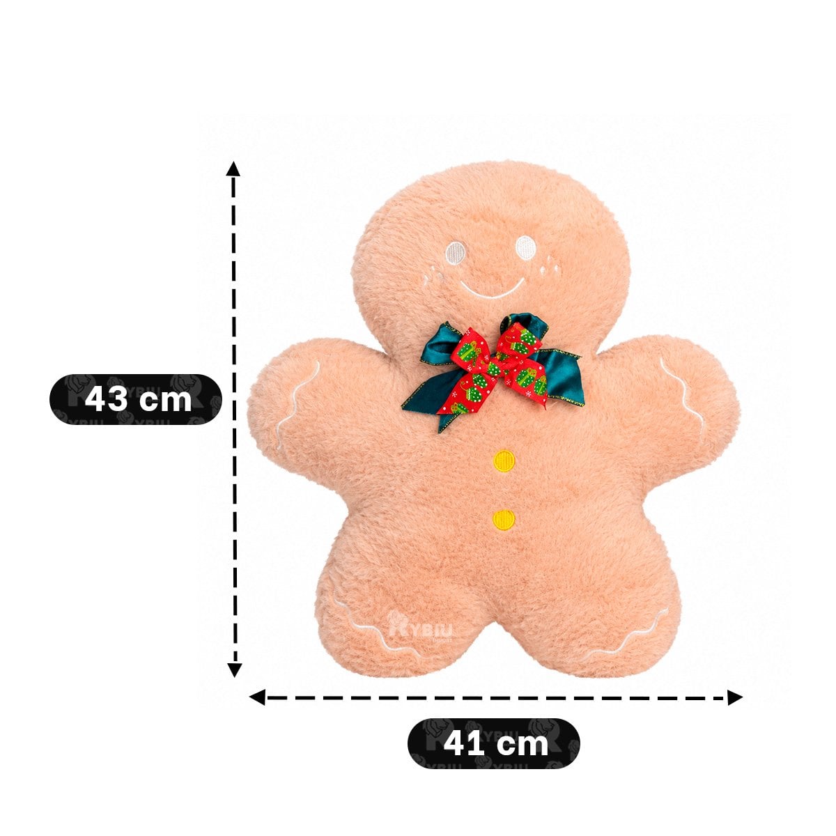 COJIN PARA SILLON CON FIGURA DE JENGIBRE EN PELUCHE LISO BEIGE Y LIGAS REGALO - 3